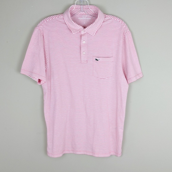 Vineyard Vines | Pink White Stripe Polo - H2 - Picture 1 of 5